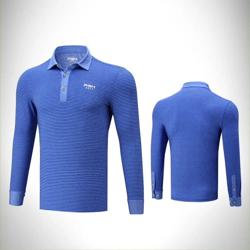 2018 جولف الملابس الرجال قميص طويل كم T قميص الخريف الشتاء جيرسي الرياضة مخطط الملابس