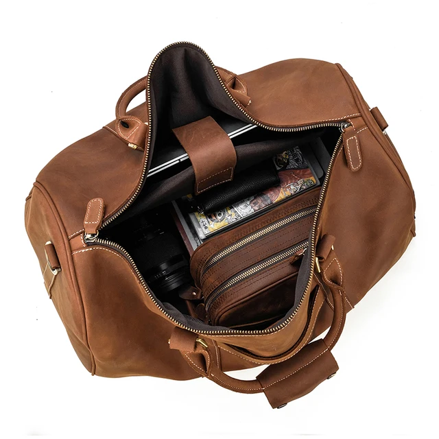 Hot Selling Leather Travel Bag Vintage Leather Travel Duffle