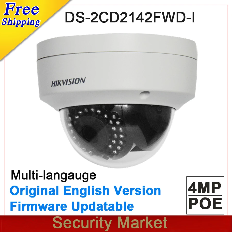 hik английская версия DS-2CD2142FWD-I заменить DS-2CD2132-I 4MP Мини купольная камера CCTV IP POE ИК IP67 сеть IPC