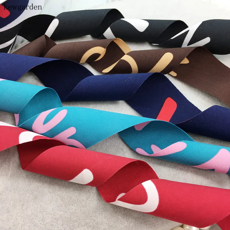 

Kewgarden 1-1/2" Printed Letter Cotton Satin Ribbons Handmade Tape DIY Bowknot Ribbon Clothing Accessories 2 Metters