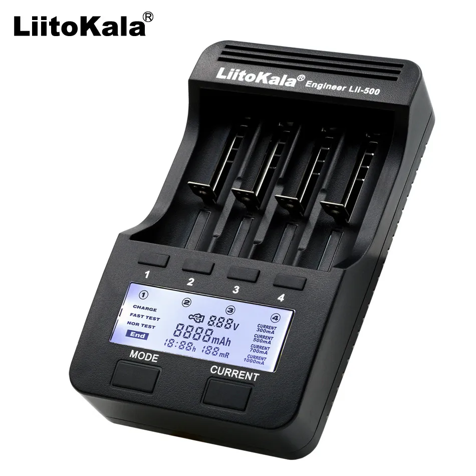 Liitokala ЛИИ 500 ЖК дисплей 3 7 В зарядное устройство 18650 26650 18500 16340 18350 14500 10440 1 2 AA/AAA NiMH