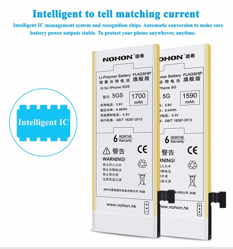 NOHON Battery For Apple iPhone 5 1 Details (5)