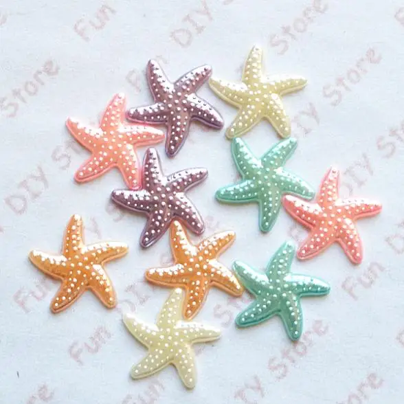 

18mm 100pcs/lot pearl resin sea star flatback for Deco free shipping