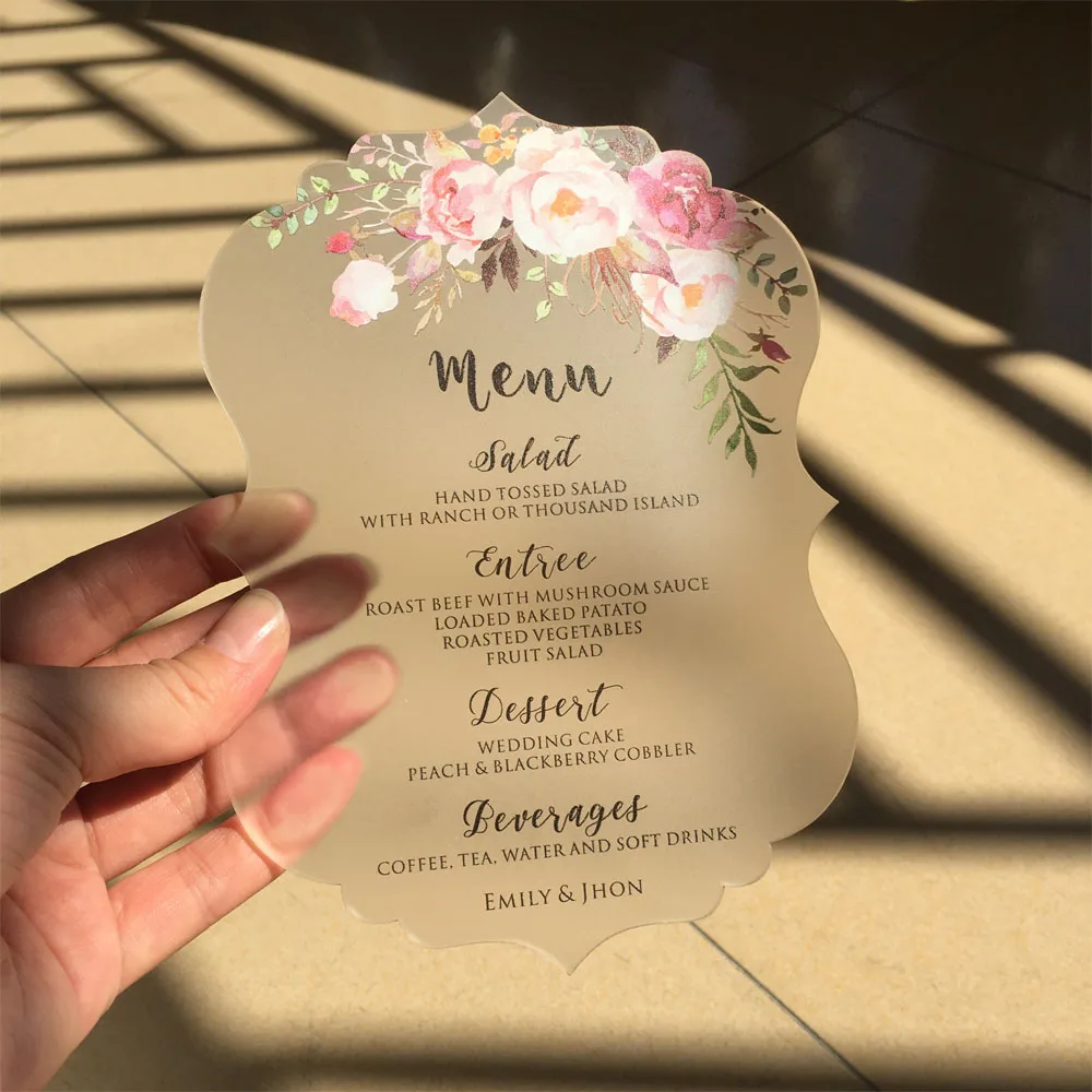  Customized Sample Set Rustic Water Color Style 5x7inch Frosted Acrylic Wedding Invitation Cards SHI - 32855012891