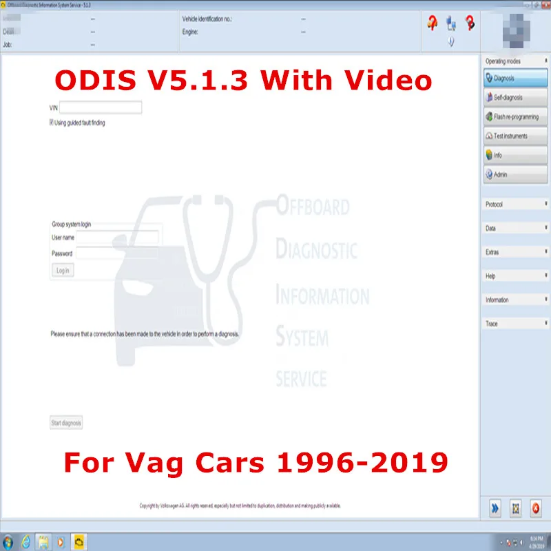

Full Working ODIS Service 5.1.3 Diagnostic For VAG Cars 1996-2019 ODIS V5.1.3 Software With Video Guide Support VAS5054/VAS6154
