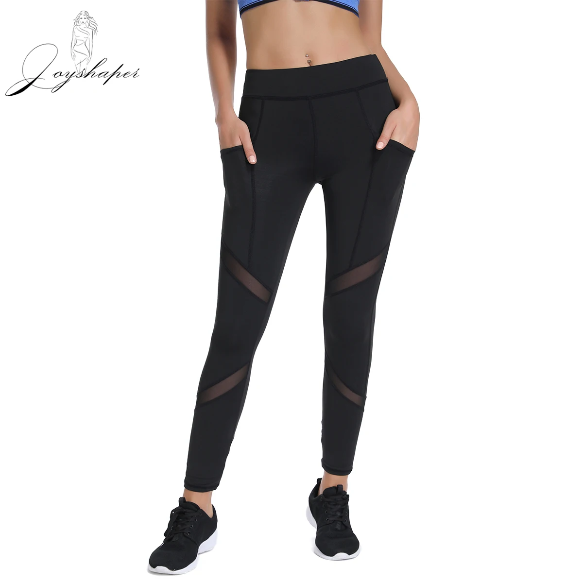 

Joyshaper Women Fashion Leggings Workout Mesh Sports High Waist Legging Tights Fitness Gym Running Stretched Plus Size Pants New