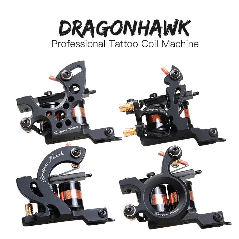 4 шт. профессиональные тату-машины Dragonhawk тонкая подкладка затенение татуировки пистолет окраска подкладка 10 обертывания татуировки машины