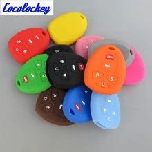 Cocolockey Silicone Car Key Cover for BUICK for GMC for CHEVROLET for CADILLAC PONTIAC JEEP Remote Key 5 Button No Logo