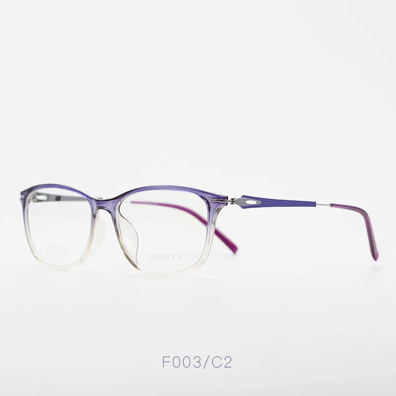 TR90, оптические оправы для очков, модные, прозрачные, нулевые очки, компьютерная близорукость, дальнозоркость, очки по рецепту, F003 - Цвет оправы: C2Transparent purple