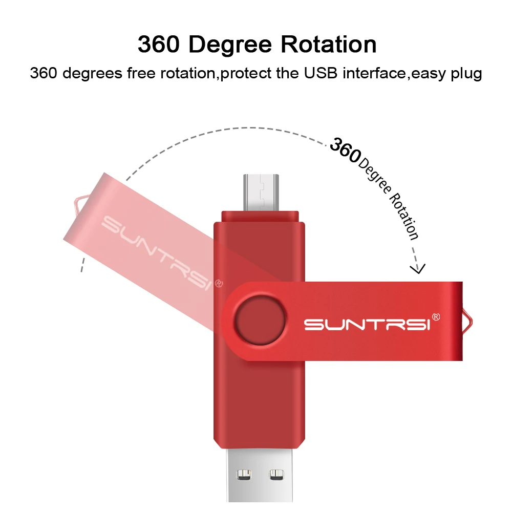 Sunstrsi USB флеш-накопитель 2,0 для Android смартфон 128 ГБ флеш-накопитель 32 Гб OTG металлическая usb флеш-карта 64 Гб usb флешка 16 ГБ логотип на заказ