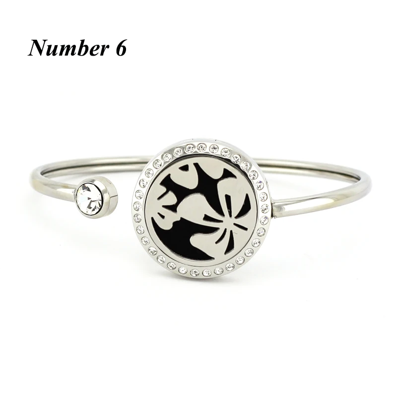 

20mm 25mm Magnet Crystal Stainless steel Aromatherapy Bracelet Bangle for Women Essential oil Diffuser locket bracelet Jewerly