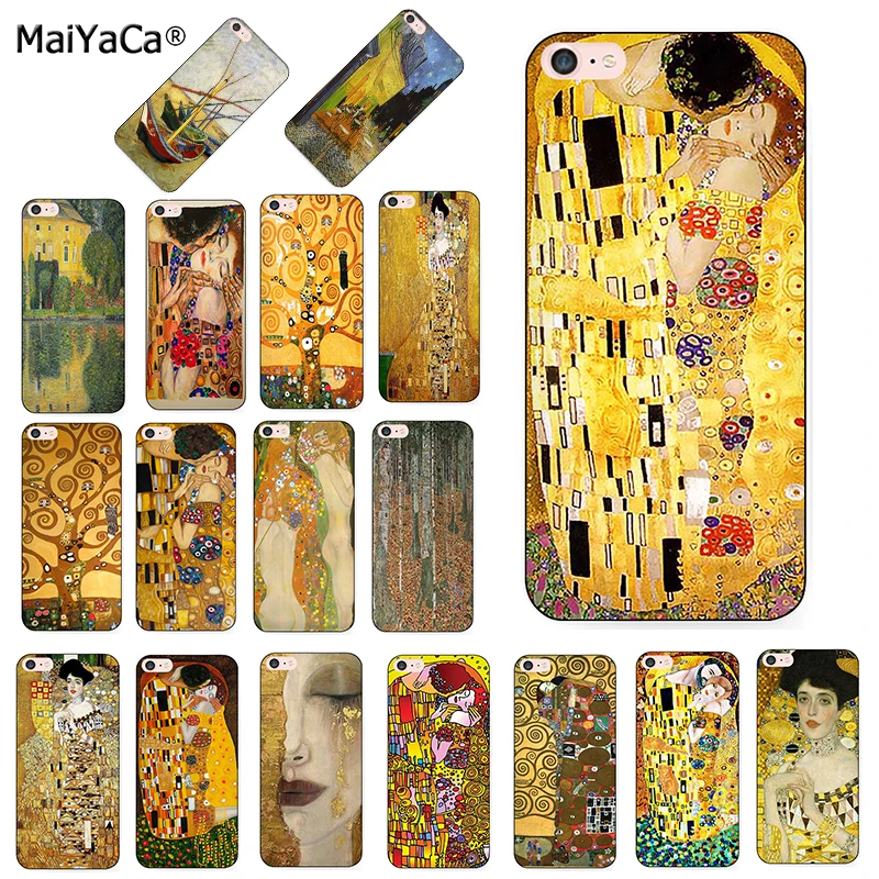 Черный чехол MaiYaCa с рисунком Густава Климта для iPhone 8 12pro 6 6S Plus X XS MAX XR 5s 11pro max|cover for