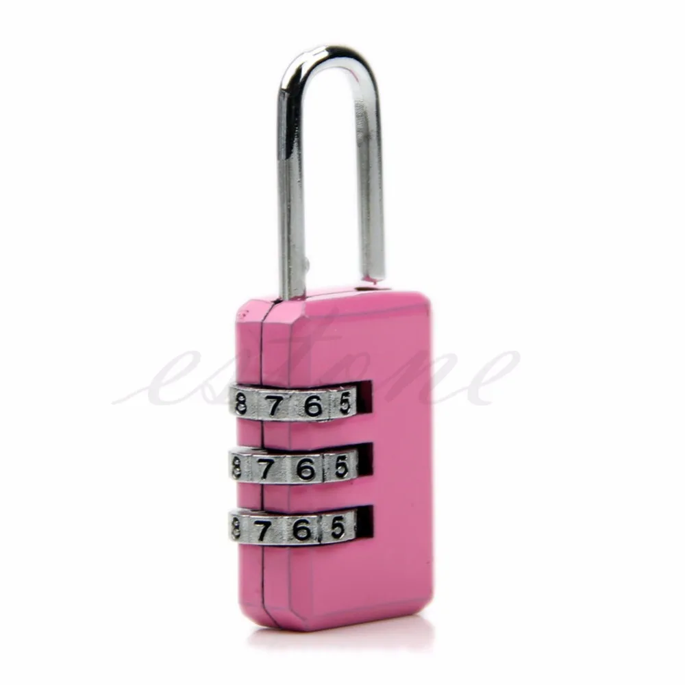 

New Mini 3-Digit Resettable Combination Luggage Suitcase Lock Padlock Gray 05B