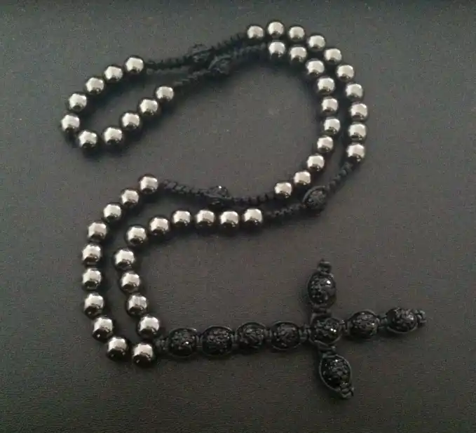 新しいハマタイトビーズ手作り 卸売ファッション黒クロスロザリオネックレス Rosary Necklace Fashion Necklacenecklace Fashion Aliexpress