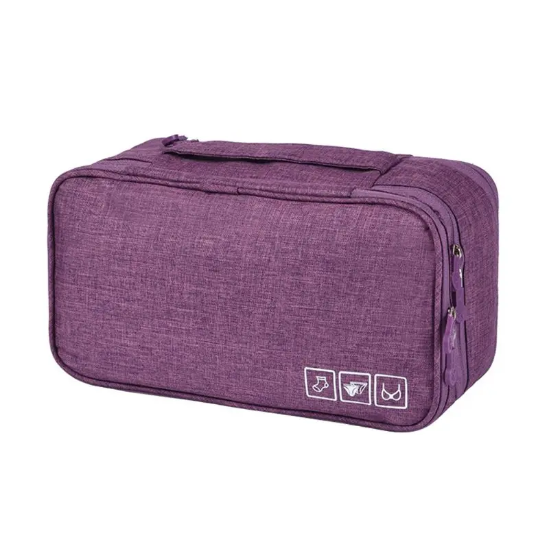 THINKTHENDO,, компактный бюстгальтер, нижнее белье, органайзер, упаковка для путешествий, сумка для туалетных принадлежностей, чехол для женщин - Цвет: Фиолетовый