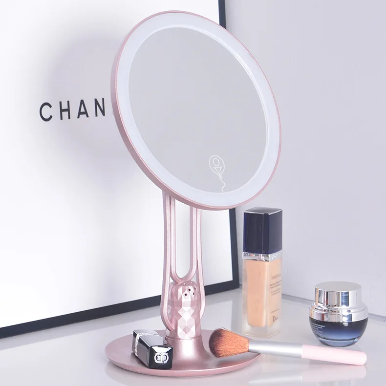 

1PC New Aromatherapy Desktop Fill Light Princess Mirror Dressing With Folding LED Makeup Mirror With Light Retro Storage G0425