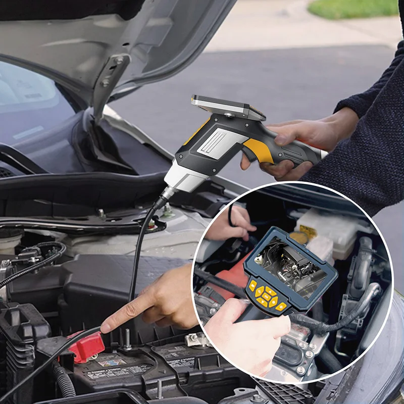 Portable Handheld Endoscope Borescope 4.3inch LCD Screen Inspection Camera with 6 LED 8mmWaterproof