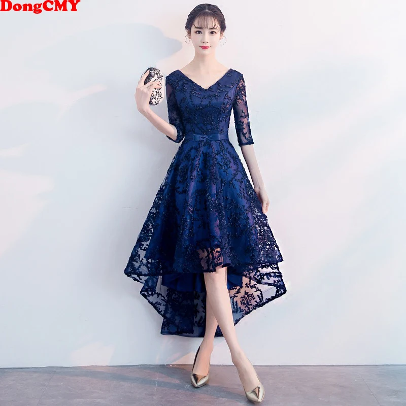 Tanio DongCMY nowy 2022 granatowy kolor dekolt formalna sukienka dla sklep