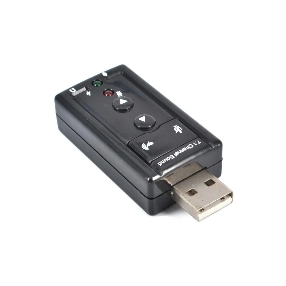Мини внешняя звуковая карта USB 7 1 каналов 3D аудио адаптер с 3 5 мм гарнитурой