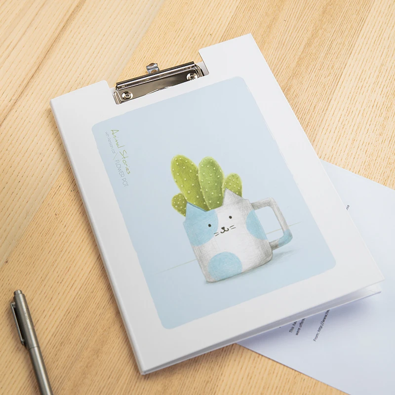 

2 Pcs Cartoon Cactus Design Clip File Documents Folder 315x225mm A4 Writing Board Clip Students School Deli 72528