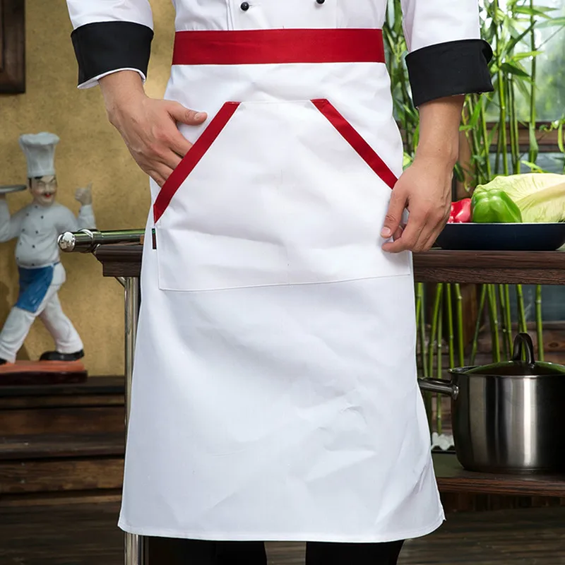 Unisex Pocket Tabard Catering Cleaning Cooking Kitchen Workwear Uniform Tabbard 