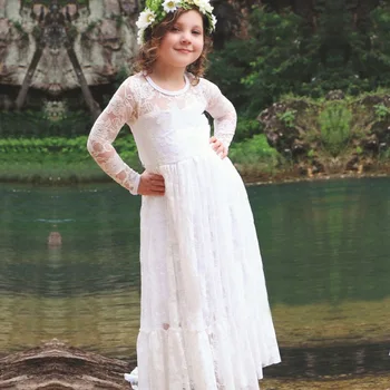 

Baby Girl Clothes Wedding Braidal Dress Children Clothing Girl Lace Dresses Kids Long Evening Party Gown Designs for Teenager