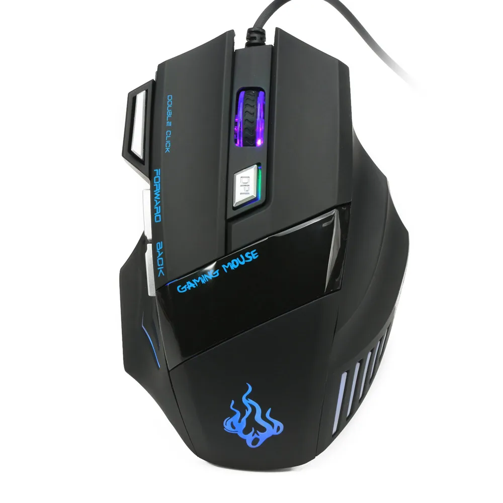 7 Buttons 5500 DPI Wired Gaming Mouse LED Optical Game Mice For PC