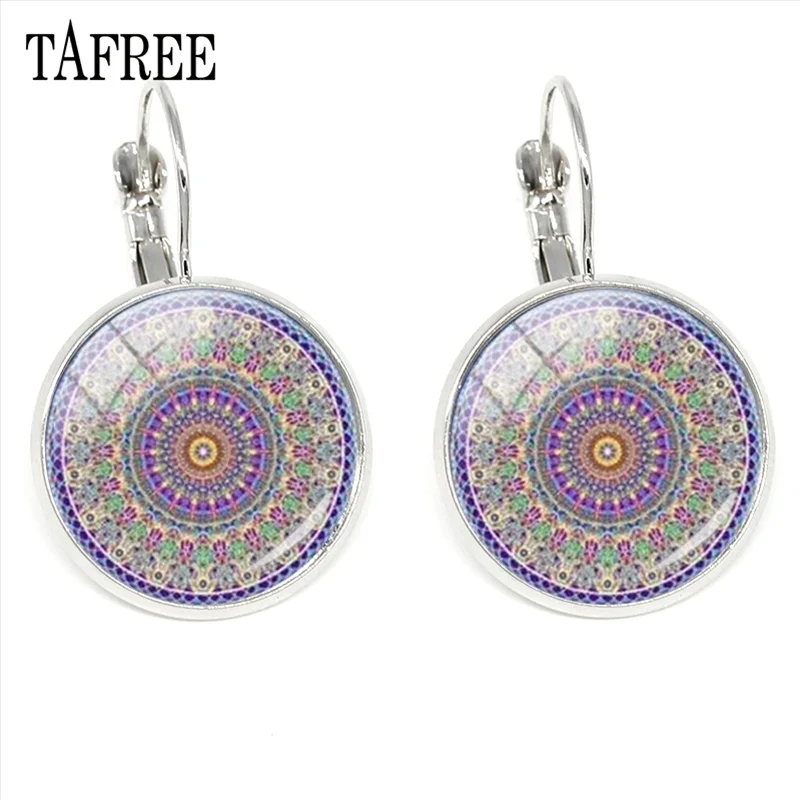 TAFREE модные серьги Henna Mandala Йога клипсы в виде индийской мандалы цветок серьги-клипсы Мода для Для женщин, ювелирные изделия для девушек, HN562 - Окраска металла: HN576