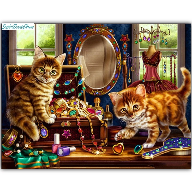 

Sophie Beauty Home 5D Diamond Paint Diy Painting Embroidery Dresser Cat Mosaic Cross Stitch Gift Home Wall Stickers