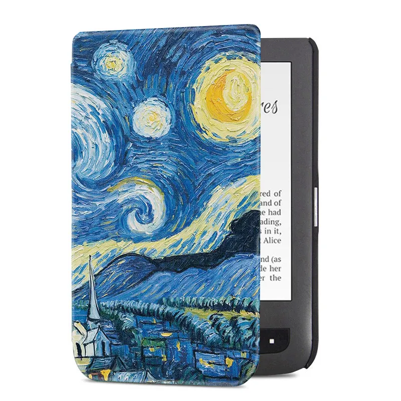 BOZHUORUI чехол для Pocketbook Aqua 2/Touch Lux 2 электронных книг, мода окрашенные Pocketbook 626/641 ультратонкий кожаный чехо - Цвет: Starry Sky