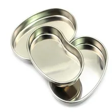 S m l размер серебряный лоток для татуирования из нержавеющей стали хирургическая дезинфекция изогнутая пластина для стоматологической татуировка бровей и губ