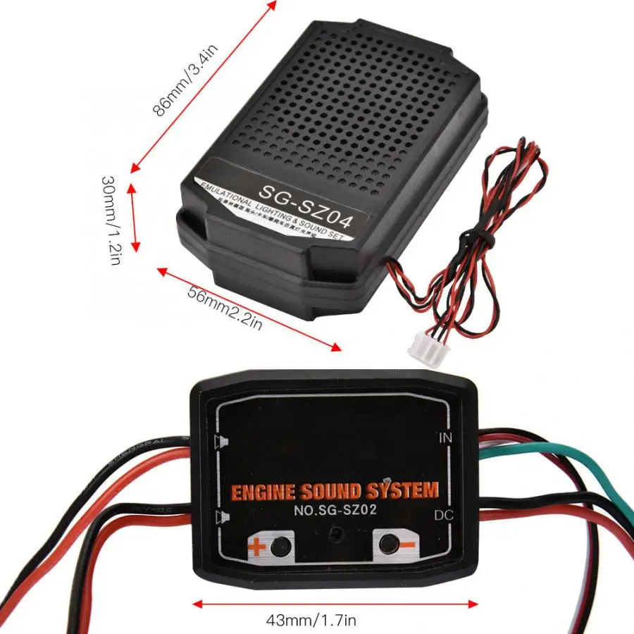 Двигатель автомобиля звук симулятор с 2 дюймов Динамик для RC автомобиль часть SZ04