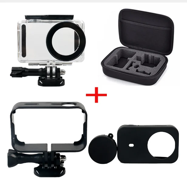 Big Sale  Storage Carry Bag Waterproof Housing Case + Frame Shell Cover +Silicone Case Lens cover for Xiaomi  