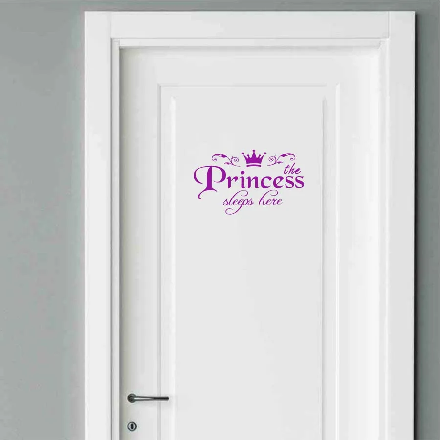 

DIY Removable Princess Sleeps here Wall Stickers Art Vinyl door Decals Home Baby Girls Kids Room Bedroom Dormitory Decor