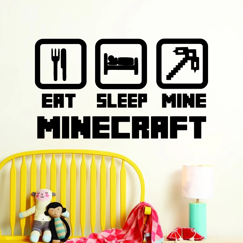 

Art design cheap home decoration vinyl popular game wall sticker removable PVC house decor cartoon Minecraft decal in Net bar