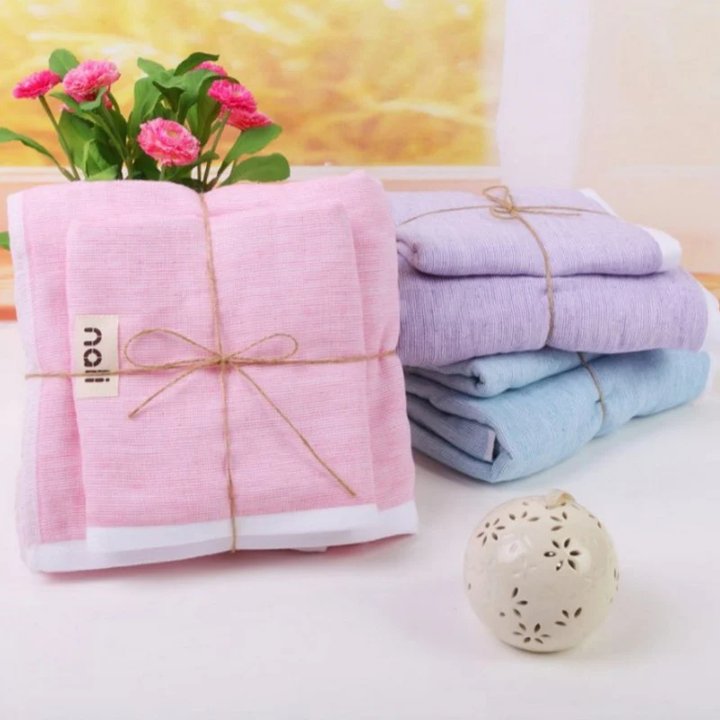 Japanese style high quality 100 cotton towel pure pigment hemp yarn