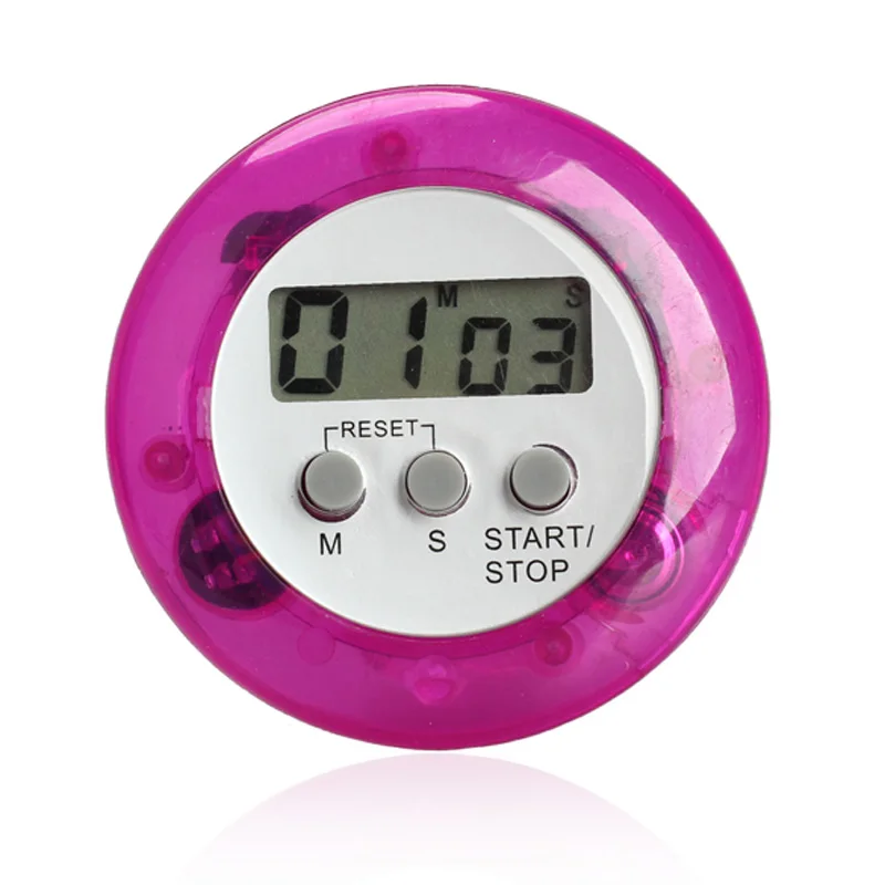 Round LCD Digital Kitchen Countdown Timer Alarm with Stand