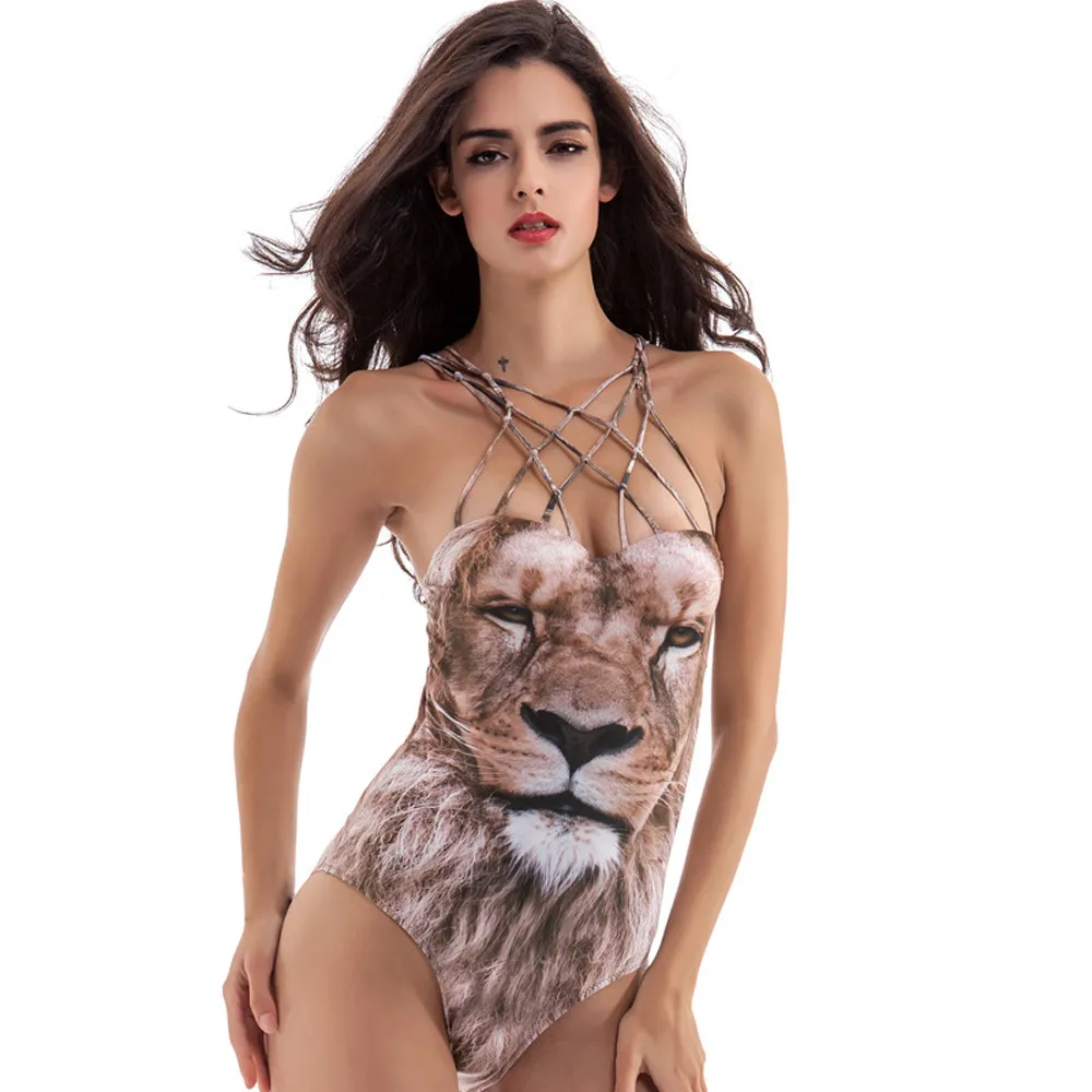 Womail One-Piece Suit 2019 Summer Woman Animal Prints Swim Suit Shorts Swimwear Beach Wear Large Swimsuits Costume W3042