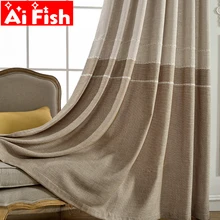 Grey Insulation Windows for Bedroom Coffee Jacquard Thick Faux Linen Curtains for Living Room Modern Curtains