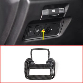 

Carbon Fiber ABS Car Electric Tailgate Switch Decorative Frame Electronic Handbrake Cover For Jaguar E-PACE E PACE 2018 2019