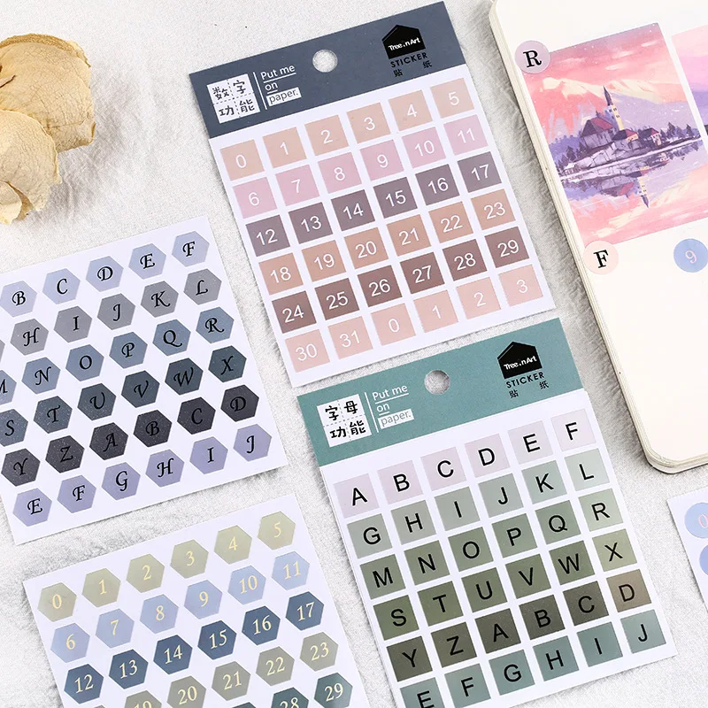 

5 Designs Mixed DIY Index Stickers Pack 9*11.5cm Free Shipping