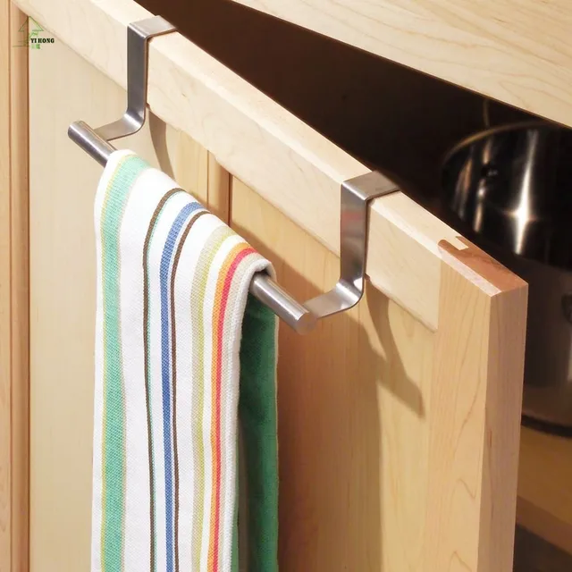 Special Offers Stainless Steel Towel Bar Holder Over the Kitchen Cabinet Cupboard Door Hanging Rack Storage scouring pad holder Holders A1489c Special Offers Stainless Steel Towel Bar Holder Over the Kitchen Cabinet Cupboard Door Hanging Rack Storage scouring pad holder Holders A1489c