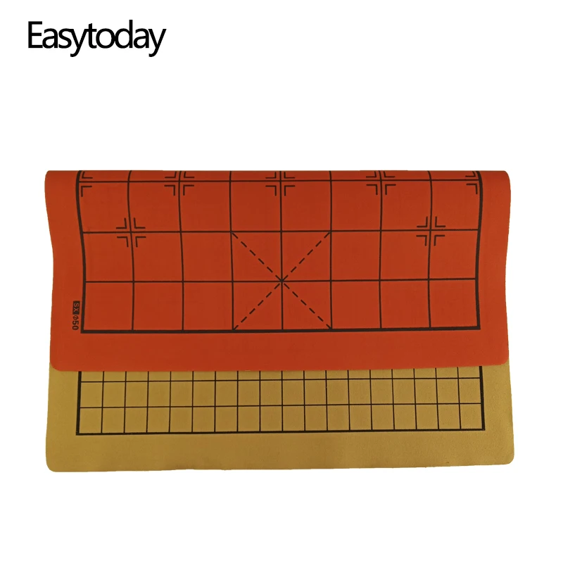 Easytoday Chinese Chessboard Synthetic Leather ChessBoard Two in one Board Softness Chess Cloth International Chess Accessories