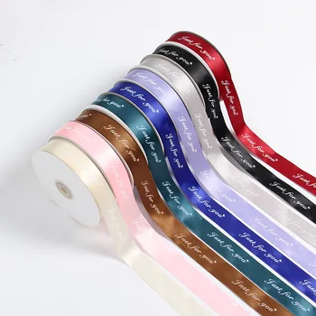 

custom gift ribbon/ print logo satin ribbon/packaging ribbon for Wedding/birthday with logo customized
