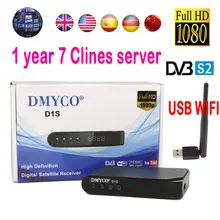 Digital tv satellite decoder D1S HD satellite receiver box DVB-S2 + usb WIFI Full 1080P 64M flash 1 year clines Support Youtube