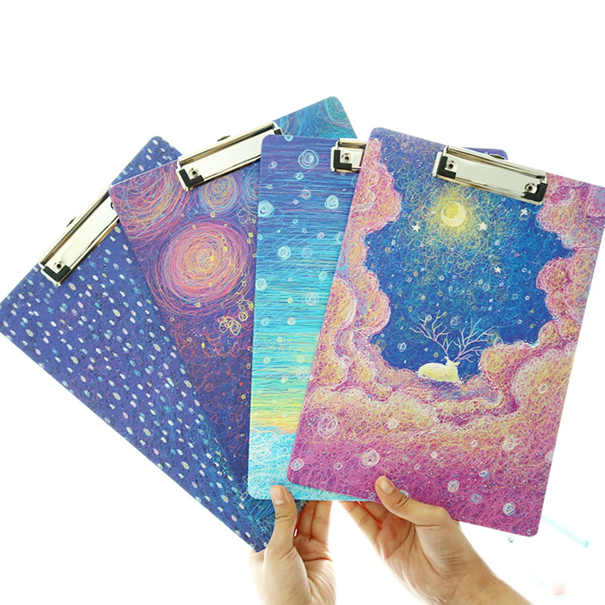 1pc New A4 Sized File Paper Cardboard Clipboard Office Writing Board Document Folder Random Color