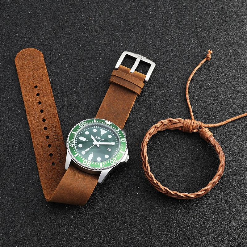 Классические мужские часы на заказ из натуральной кожи с браслетом из натуральной кожи подарочный набор для мужчин роскошные часы набор с бесплатной коробкой