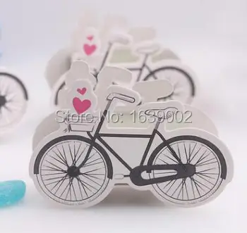 

100 PCS Free Shipping Creative Sweet Love Bike Shaped Wedding Candy Box Baby Shower Party Gift (STPB-029)