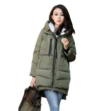 Зимнее хлопковое Женское пальто, большие размеры, M-5XL, на молнии, с большим карманом, армейский зеленый цвет, верхняя одежда, куртки с капюшоном, утолщенные теплые парки для девушек