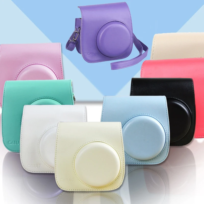 

Colorful Retro Camera Case For Fujifilm Polariod Camera Shoulder Leather Bag for CAIUL Fujifilm Instax Polaroid Mini 8/ 8+/ 9